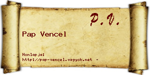 Pap Vencel névjegykártya